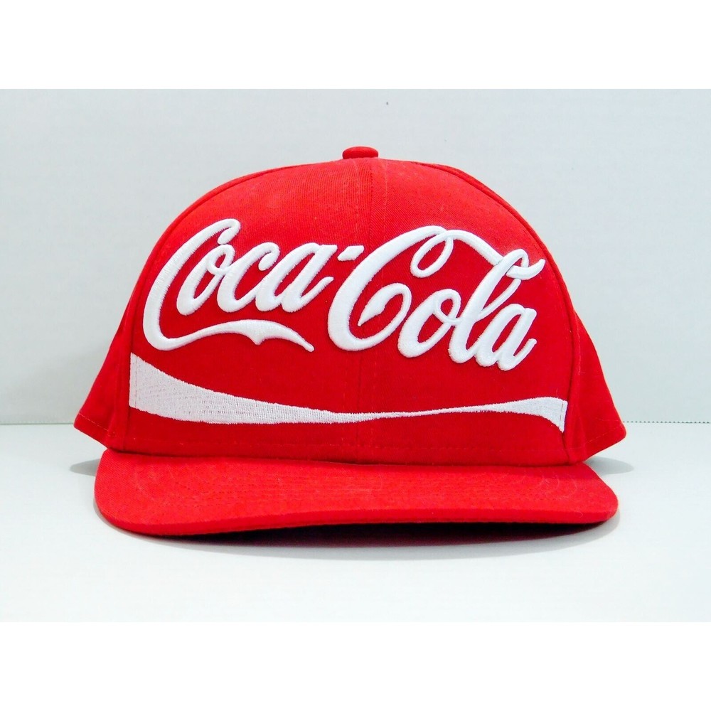 Vintage Red Classic Coca-Cola Coke White Snapback Hat Adjustable One Size